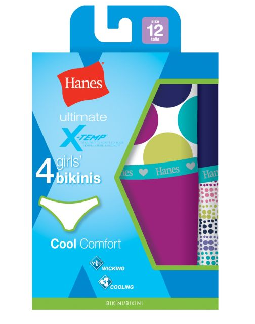 Hanes Girls Ultimate X-Temp Bikini P4 GUCBK4