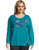JMS French Terry Side Zip Graphic Crew Sweatshirt OJ943