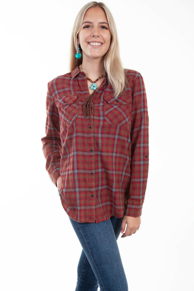 Scully Women's 100% Cotton Plaid Shirt HC617