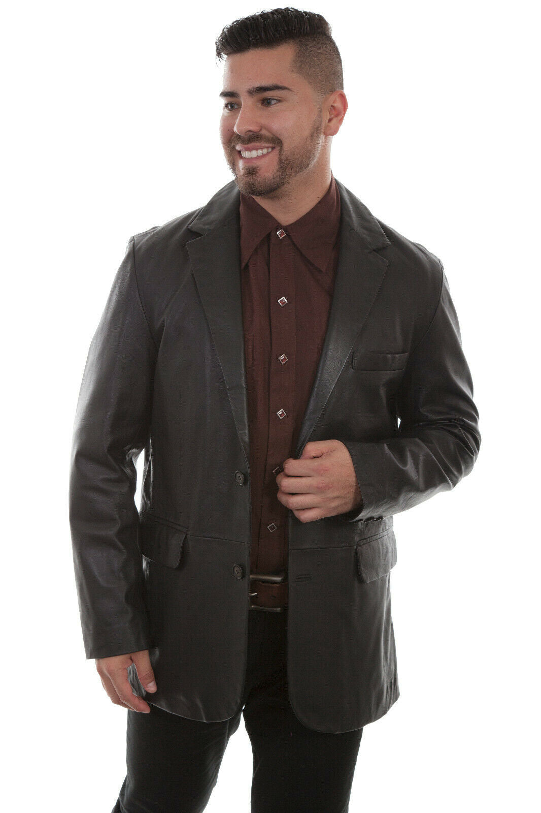 Scully Leather Men's Lambskin Button Front Blazer 906