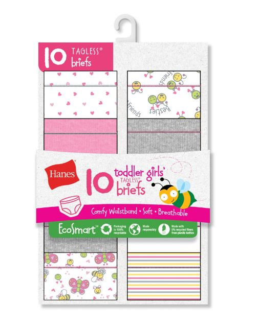 Toddler Girls' EcoSmart™ Briefs 10-Pack