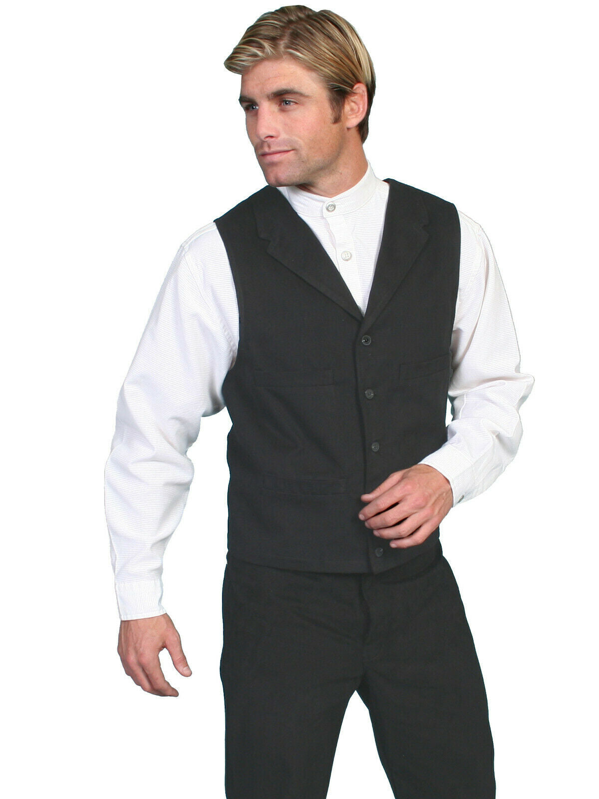 Scully Men's Wahmaker Notched Lapels Vest 100% Cotton Soft Brushed 524044