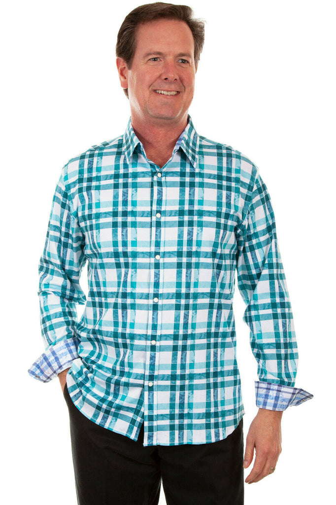 Scully Signature Soft Series Men's Plaid Long Sleeve Western Shirt  PS-303